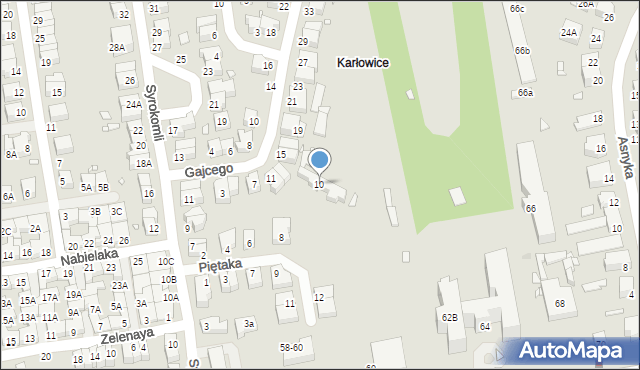 Wrocław, Piętaka Stanisława, 10, mapa Wrocławia