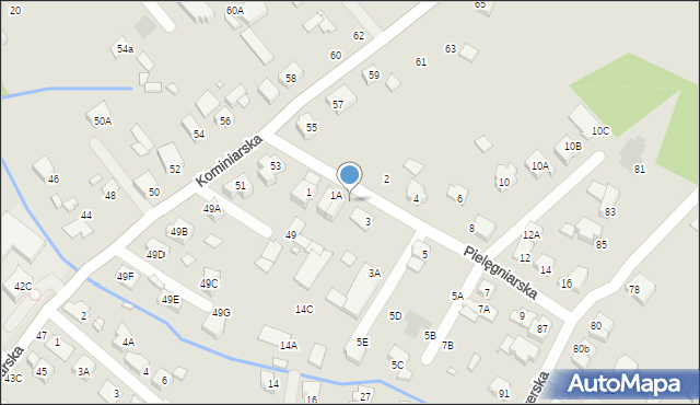 Wrocław, Pielęgniarska, 1B, mapa Wrocławia