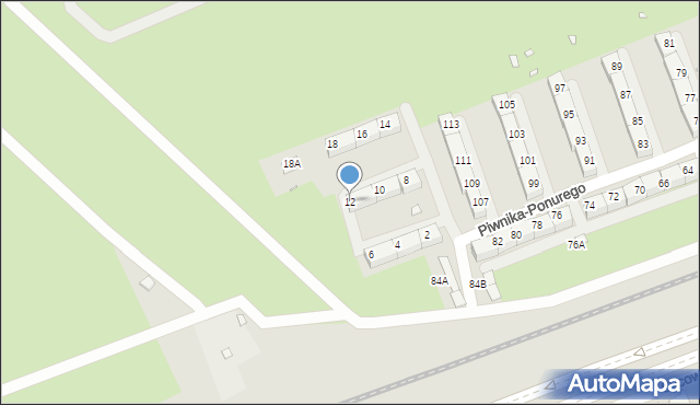 Wrocław, Piwnika-Ponurego Jana, mjr., 12, mapa Wrocławia