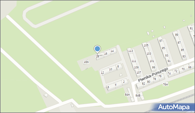 Wrocław, Piwnika-Ponurego Jana, mjr., 18, mapa Wrocławia