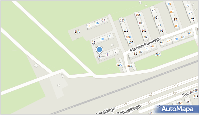 Wrocław, Piwnika-Ponurego Jana, mjr., 6, mapa Wrocławia