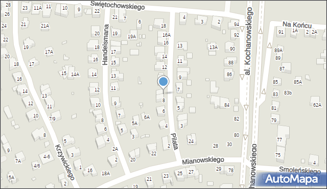 Wrocław, Pilata Stanisława, 8A, mapa Wrocławia