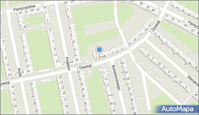 Wrocław, Pierwszej Dywizji, 4, mapa Wrocławia