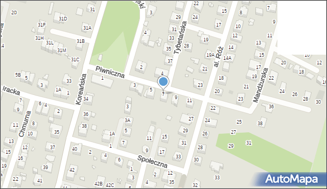 Wrocław, Piwniczna, 7, mapa Wrocławia