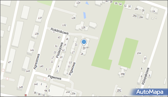Wrocław, Pigwowa, 20, mapa Wrocławia