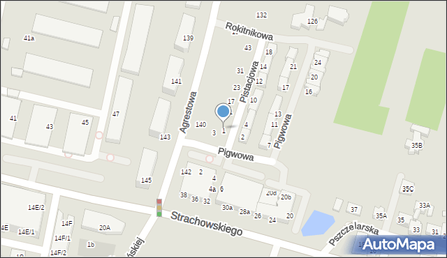 Wrocław, Pistacjowa, 3, mapa Wrocławia