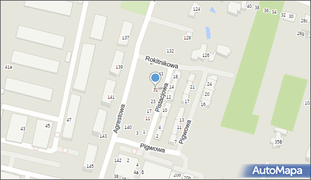 Wrocław, Pistacjowa, 31, mapa Wrocławia