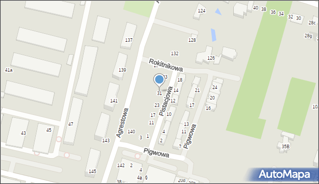 Wrocław, Pistacjowa, 33, mapa Wrocławia