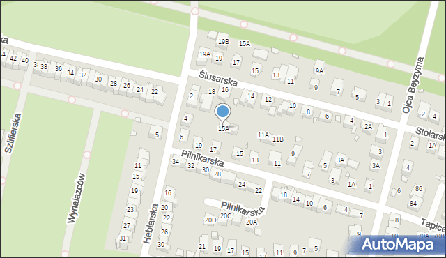 Wrocław, Pilnikarska, 15A, mapa Wrocławia