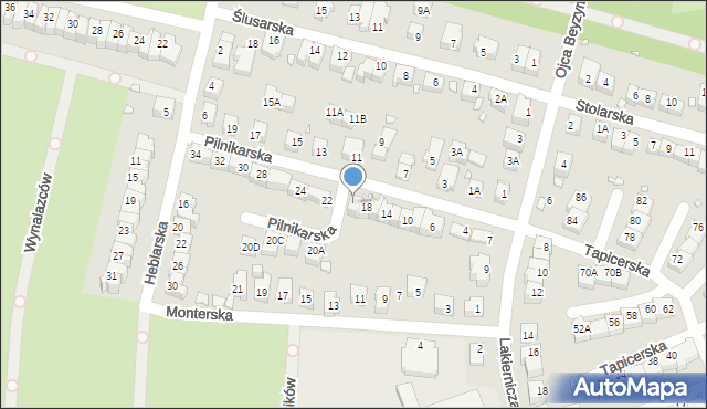 Wrocław, Pilnikarska, 20, mapa Wrocławia