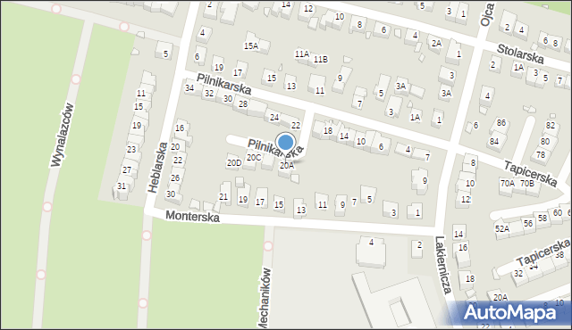 Wrocław, Pilnikarska, 20A, mapa Wrocławia