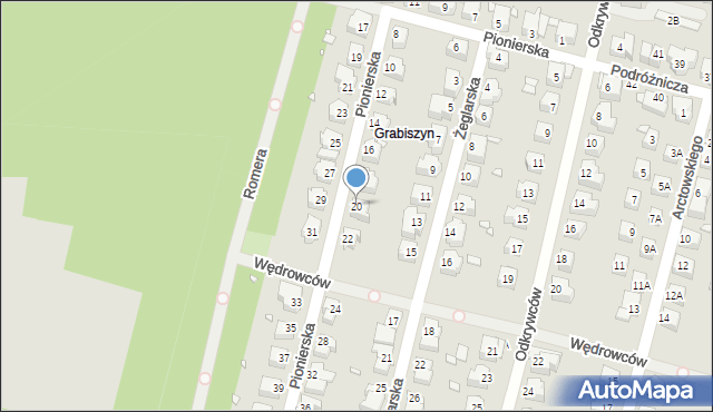 Wrocław, Pionierska, 20, mapa Wrocławia