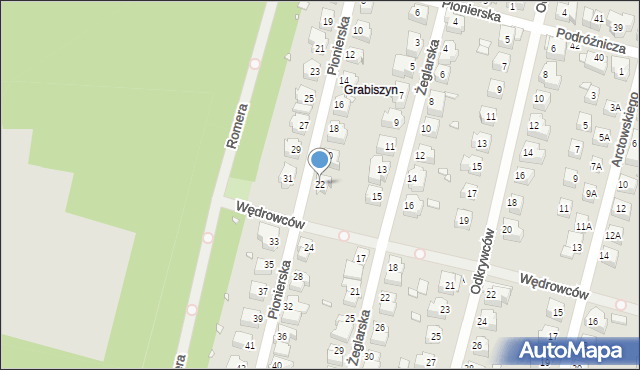 Wrocław, Pionierska, 22, mapa Wrocławia