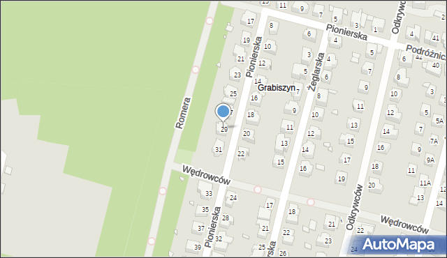 Wrocław, Pionierska, 29, mapa Wrocławia