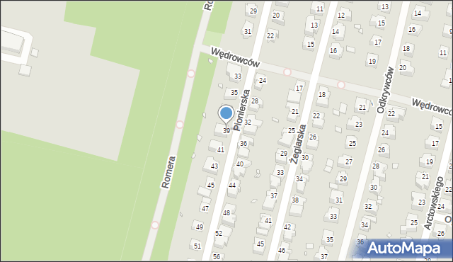 Wrocław, Pionierska, 39, mapa Wrocławia