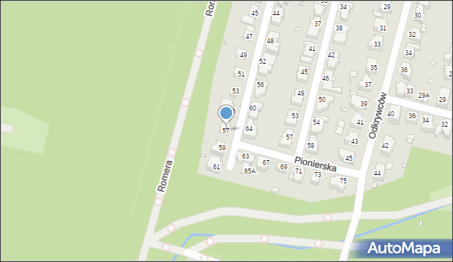 Wrocław, Pionierska, 57, mapa Wrocławia