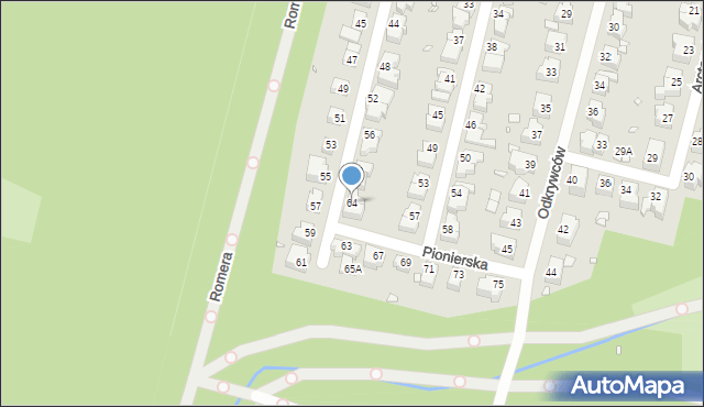 Wrocław, Pionierska, 64, mapa Wrocławia