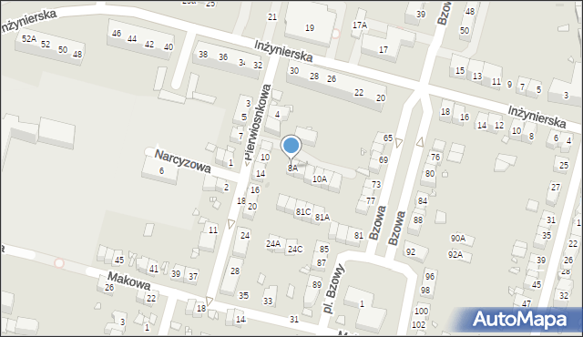 Wrocław, Pierwiosnkowa, 8A, mapa Wrocławia