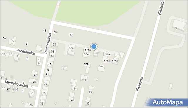 Wrocław, Piechowicka, 57ag, mapa Wrocławia