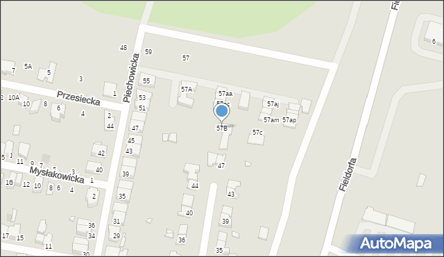 Wrocław, Piechowicka, 57B, mapa Wrocławia