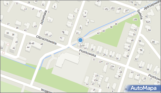 Wrocław, Piotrkowska, 12, mapa Wrocławia