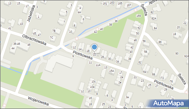 Wrocław, Piotrkowska, 22, mapa Wrocławia