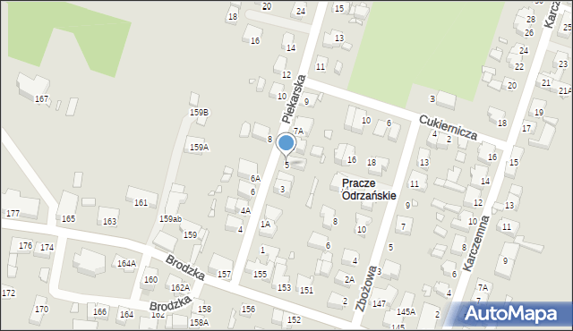 Wrocław, Piekarska, 5, mapa Wrocławia