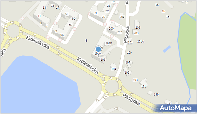 Wrocław, Pilczycka, 196D, mapa Wrocławia