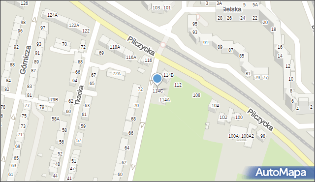 Wrocław, Pilczycka, 114C, mapa Wrocławia