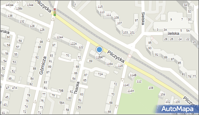 Wrocław, Pilczycka, 118A, mapa Wrocławia