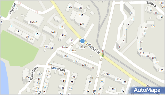 Wrocław, Pilczycka, 134a, mapa Wrocławia