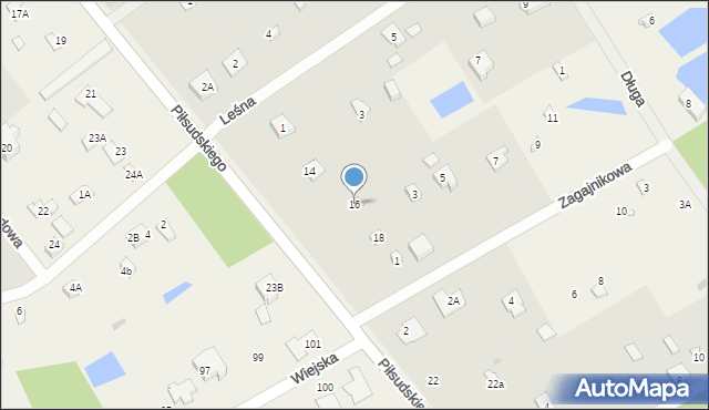 Wrząca, Piłsudskiego Józefa, marsz., 16, mapa Wrząca
