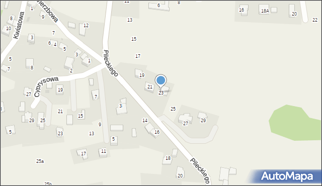Wrząsowice, Pileckiego Witolda, rtm., 23, mapa Wrząsowice