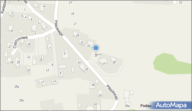 Wrząsowice, Pileckiego Witolda, rtm., 25, mapa Wrząsowice