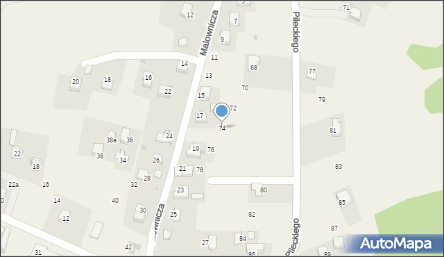 Wrząsowice, Pileckiego Witolda, rtm., 74, mapa Wrząsowice