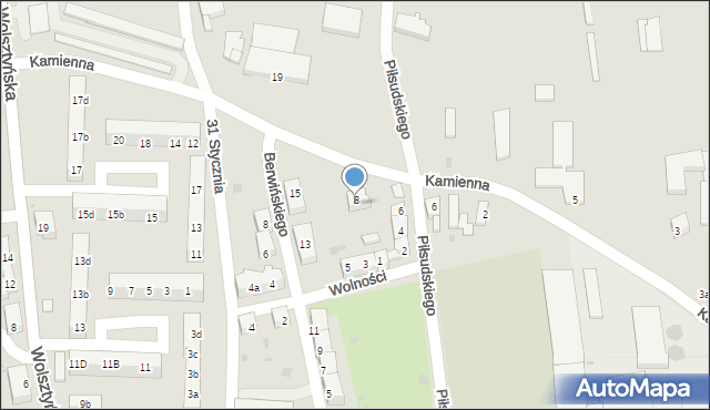 Wschowa, Piłsudskiego Józefa, marsz., 8, mapa Wschowa