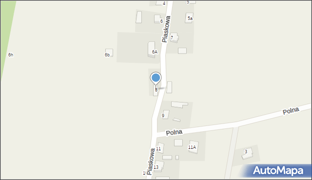 Wudzyn, Piaskowa, 8, mapa Wudzyn