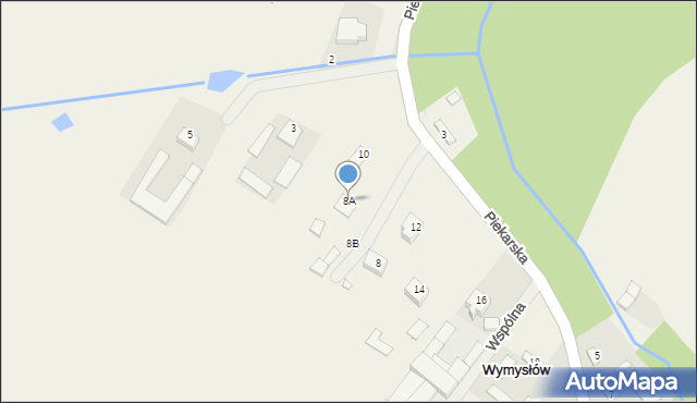 Wymysłów, Piekarska, 8A, mapa Wymysłów
