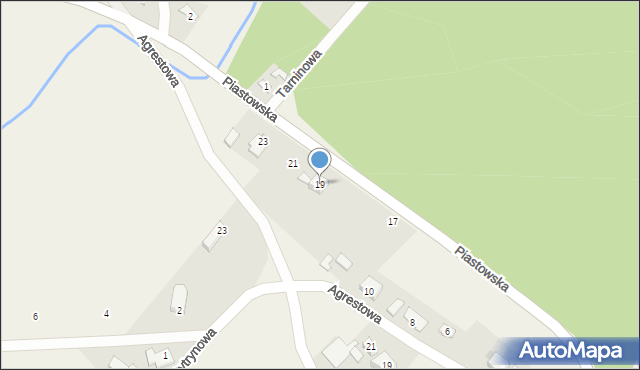 Wymysły, Piastowska, 19, mapa Wymysły