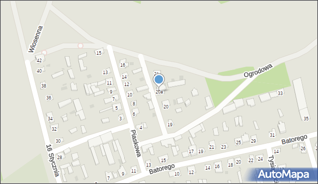 Wyśmierzyce, Piaskowa, 20a, mapa Wyśmierzyce