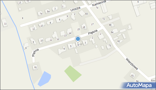 Wysogotowo, Piękna, 4, mapa Wysogotowo