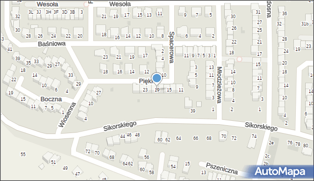 Wyszków, Piękna, 19, mapa Wyszków