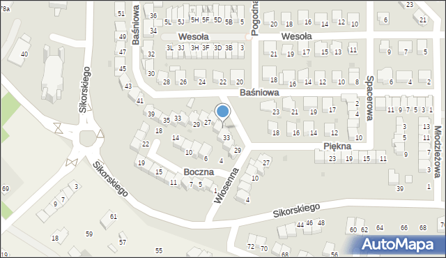 Wyszków, Piękna, 35, mapa Wyszków