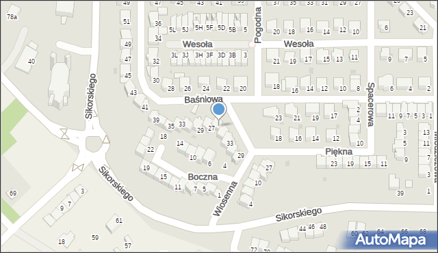 Wyszków, Piękna, 37, mapa Wyszków