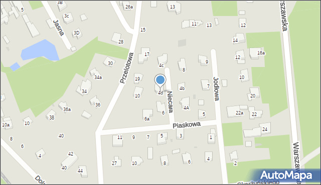 Wyszków, Piaskowa, 4d, mapa Wyszków
