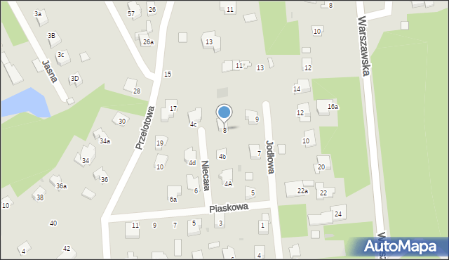 Wyszków, Piaskowa, 8, mapa Wyszków