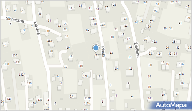 Zabierzów, Piaski, 5, mapa Zabierzów