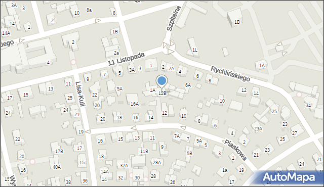 Ząbki, Piaskowa, 12B, mapa Ząbki