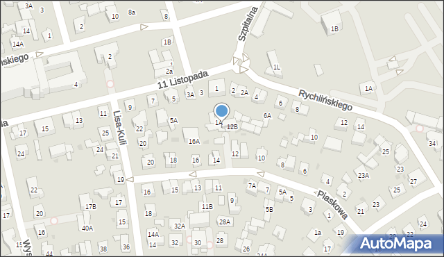 Ząbki, Piaskowa, 14B, mapa Ząbki