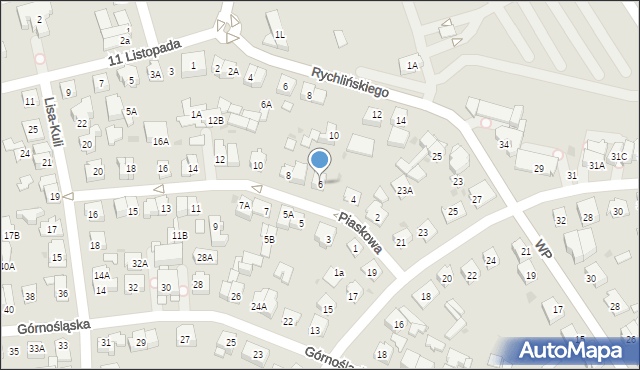 Ząbki, Piaskowa, 6, mapa Ząbki